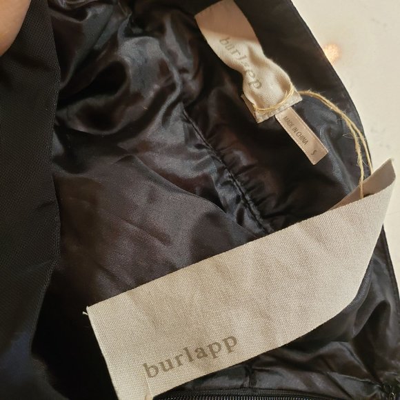 Anthropologie Burlap silk skirt size Small floral lace black cream new - Picture 3 of 9